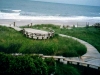 Newcastle_Pawleys Island_beach boardwalk with benches_native grasses and native plants and wood steps